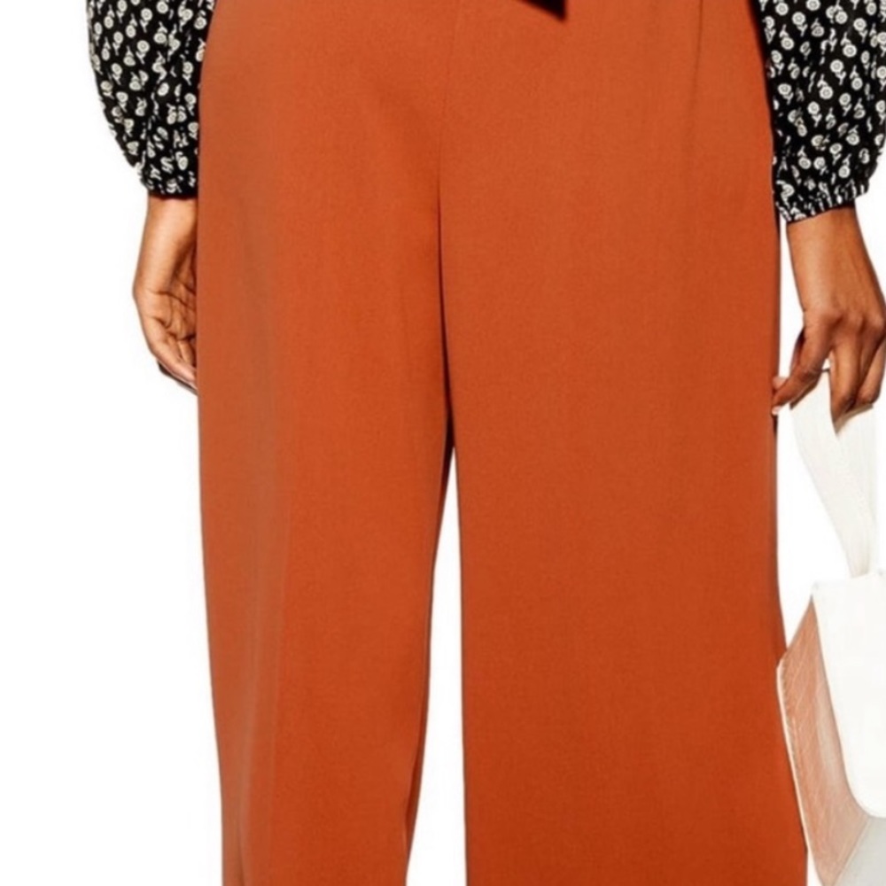 Wide leg Topshop rust color culottes